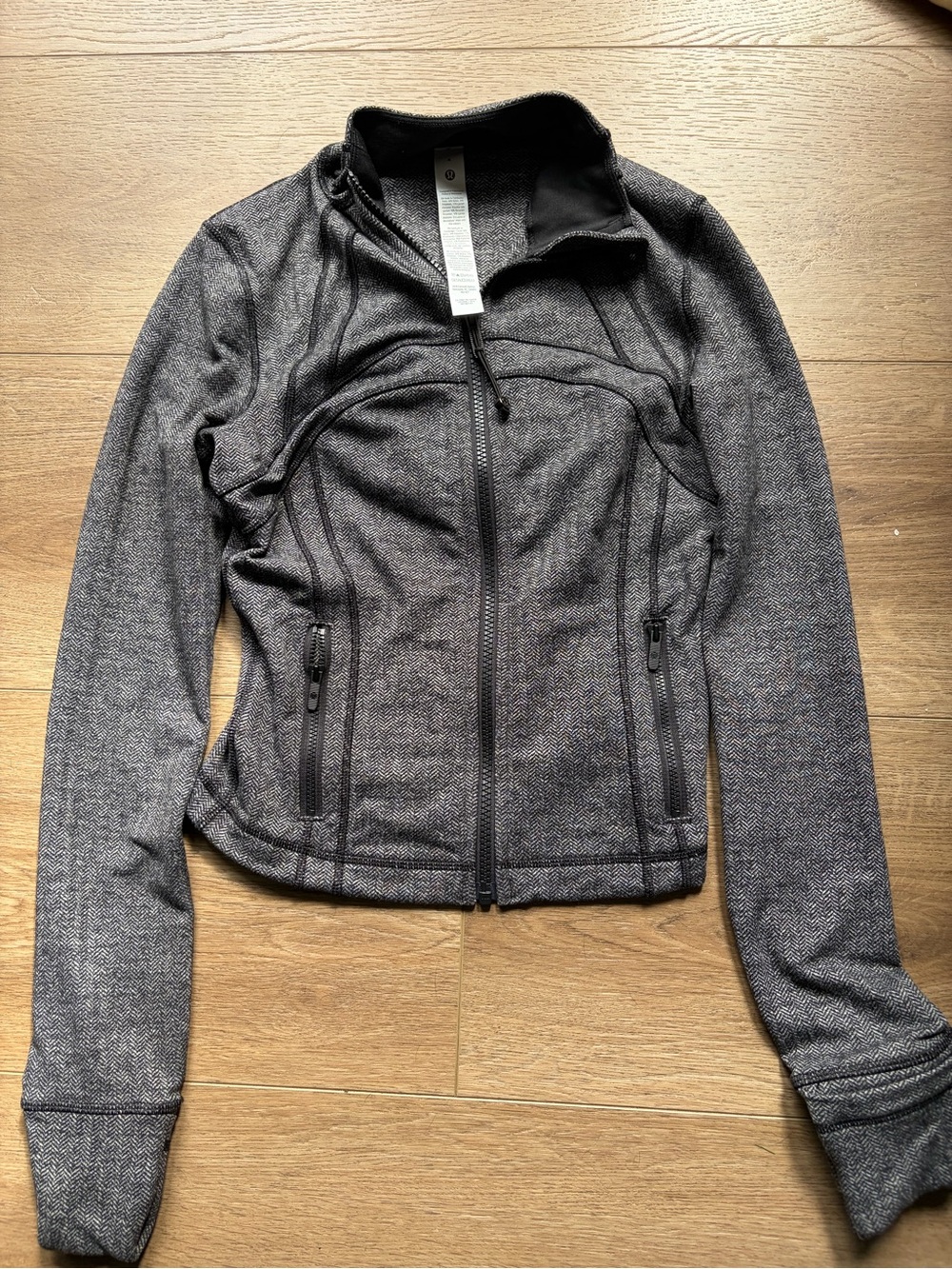 lululemon athletica Heathered Gray Zip-Up Bomber Jacket